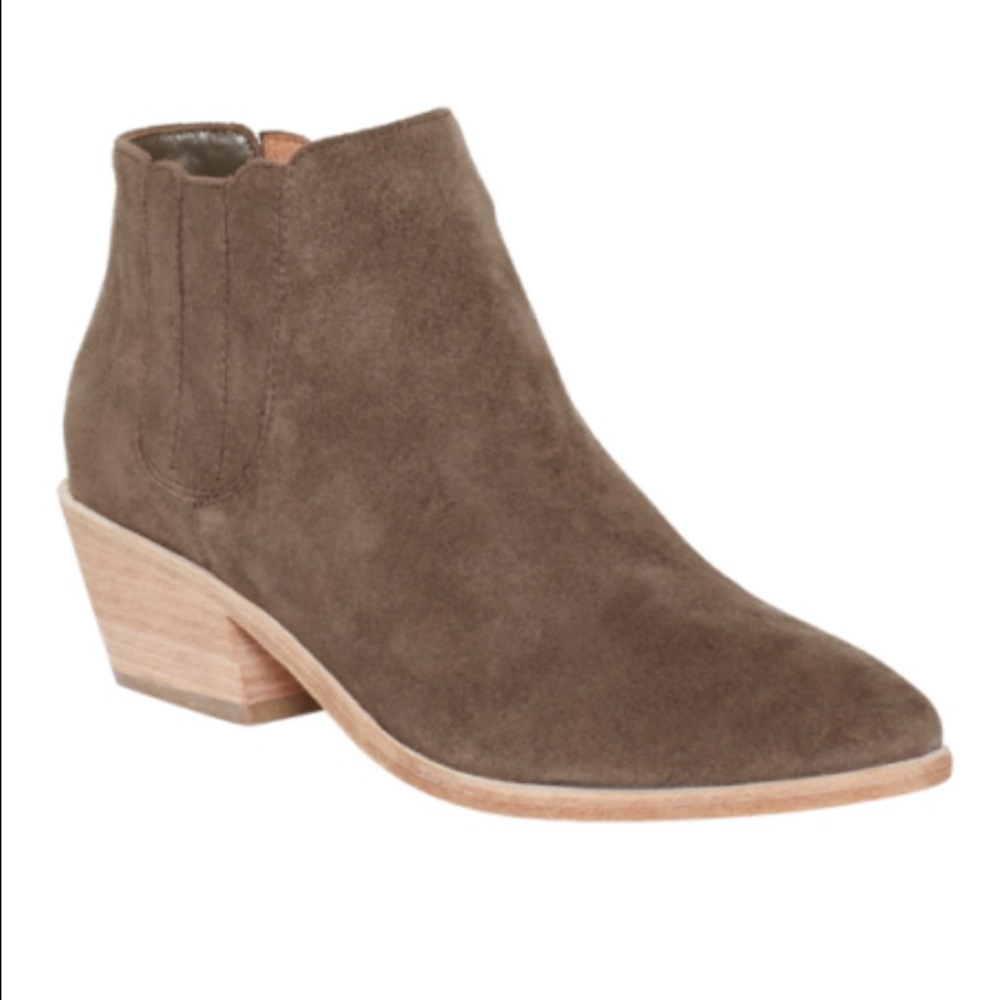 Joie Olive Brown Suede Ankle Boots